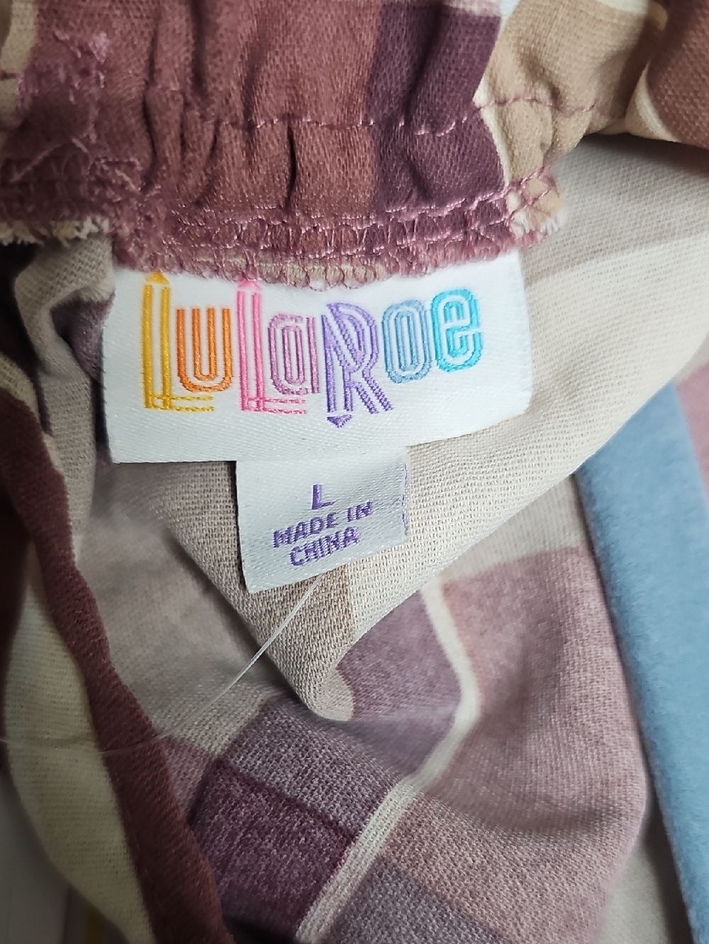 LuLaRoe Plum, Cream & Tan Plaid Tiered Dress - Picture 4 of 6